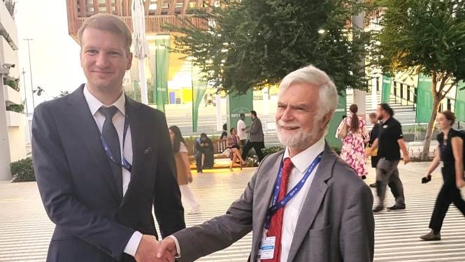 Ministrs Kaspars Melnis tiekas ar Klimata pārmaiņu starpvaldību paneļa (IPCC) priekšsēdētāju Džimu Ski